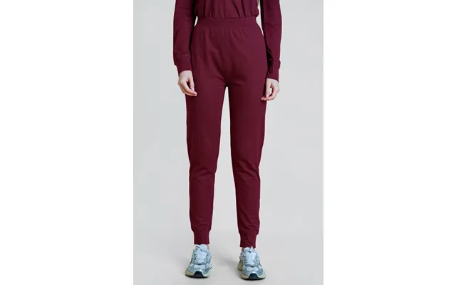 Enorsia Womens Maroon Soft Waffle Jersey Joggers - Uk 12