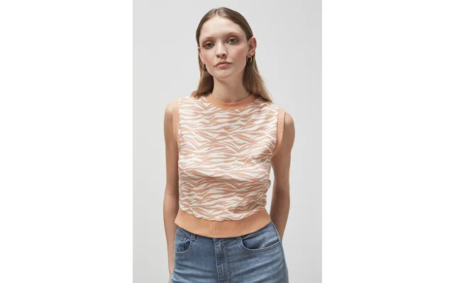 Enorsia Womens Nude Zebra Printed Top - Uk 14