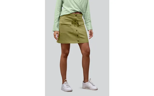 Enorsia Womens Olive Stretch Cotton Blended Mini Skirt - Uk 14