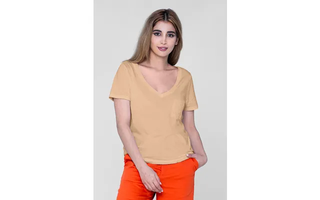 Enorsia Womens Orange Lace Pocket V-neck Tee - Uk 8 product image