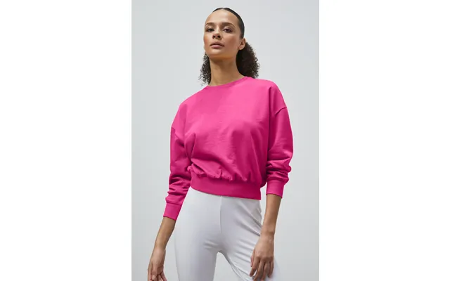 Enorsia Womens Pink Ribbed Hem Cropped Sweatshirt - Uk 14 product image