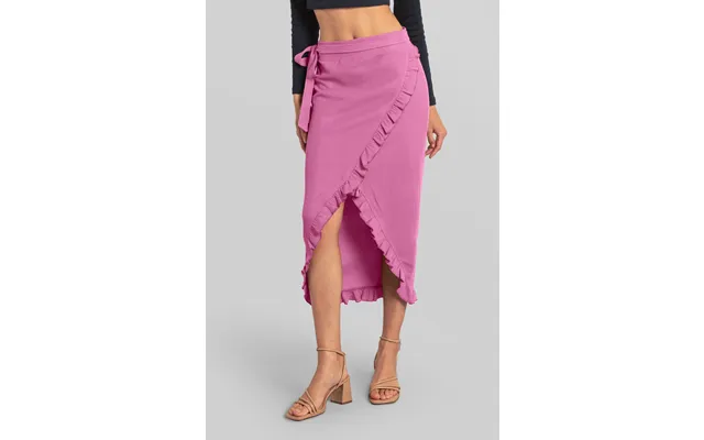 Enorsia Womens Pink Tie Waist Wrap Maxi Skirt - Uk 10