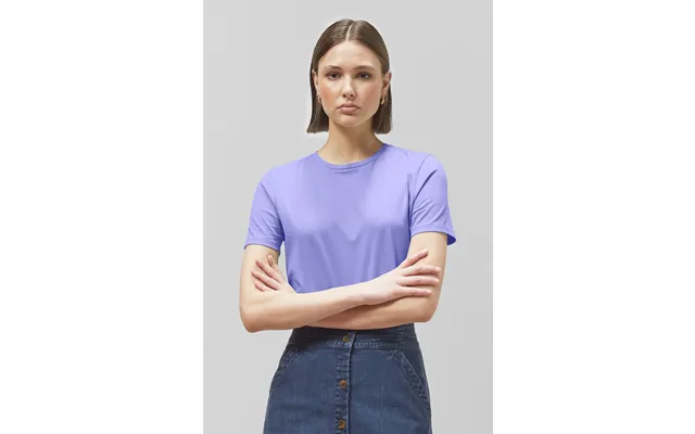 Enorsia Womens Purple Essential Crew Neck T-shirt - Uk 8
