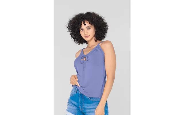 Enorsia Womens Purple Key Hole Tie Detail Cami - Uk 16