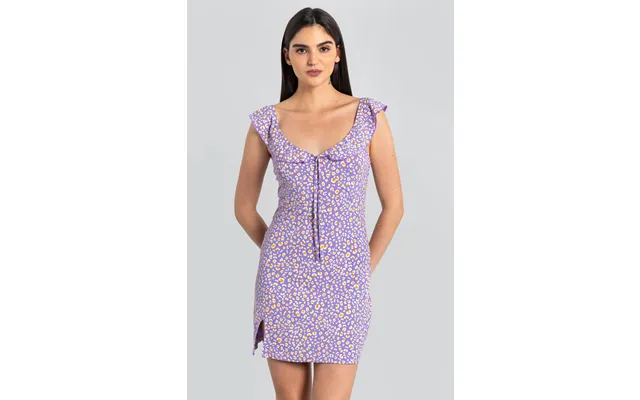 Enorsia Womens Purple Ruffled Deep V-neck Tie-up Camisole - Uk 12