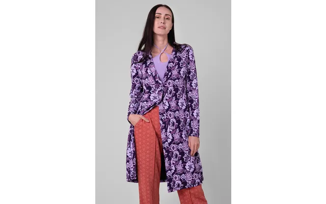 Enorsia Womens Purple Wild Flower Print Longline Midi Dress - Uk 8