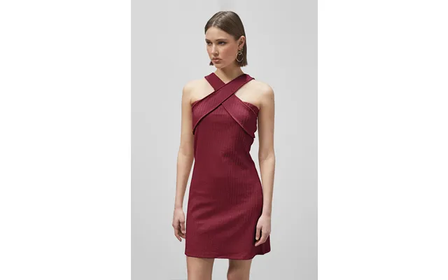 Enorsia Womens Red Cross Front Halter Neck Dress - Uk 10 product image