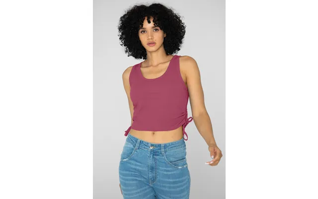 Enorsia Womens Red Ruched Rib Vest Tank Top - Uk 10