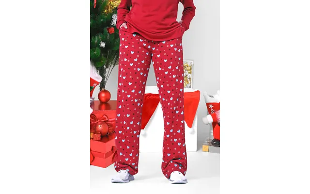 Enorsia Women's Red Snow Heart Printed Pyjamas - Uk 10 product image