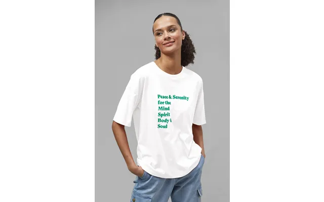 Enorsia Womens White Slogan Print Boxy Relaxed Fit T-shirt - Uk 10 product image