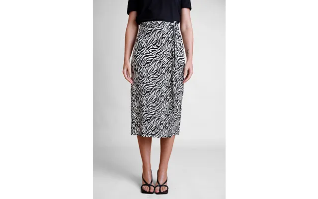 Enorsia Womens White Zebra Print Jersey Midi Skirt - Uk 8