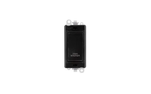 Click 20ax Black Double Pole Rocker Switch Module Dishwasher Insert Black