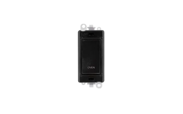 Click 20ax Black Double Pole Rocker Switch Module Oven Insert Black