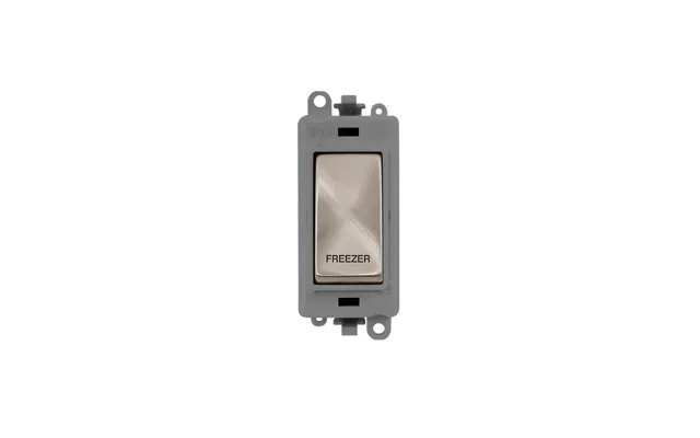 Click 20ax Brushed Stainless Double Pole Rocker Switch Module Freezer Insert Grey