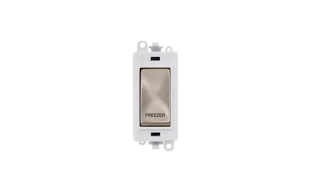 Click 20ax Brushed Stainless Double Pole Rocker Switch Module Freezer Insert Polar White