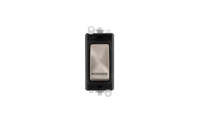 Click 20ax Brushed Stainless Double Pole Rocker Switch Module Microwave Insert Black