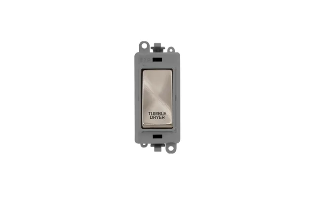 Click 20ax Brushed Stainless Dp Rocker Switch Module Tumble Dryer Insert Grey