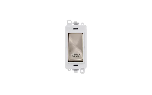 Click 20ax Brushed Stainless Dp Rocker Switch Module Tumble Dryer Insert Polar White