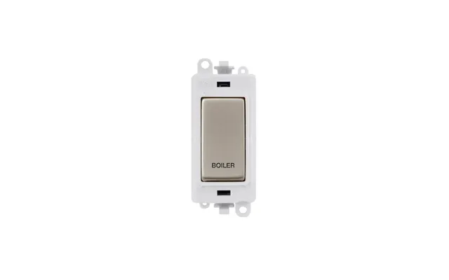 Click 20ax Pearl Nickel Double Pole Rocker Switch Module Boiler Insert Polar White