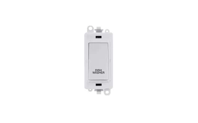 Click 20ax Polar White Double Pole Rocker Switch Module Dishwasher Insert Polar White