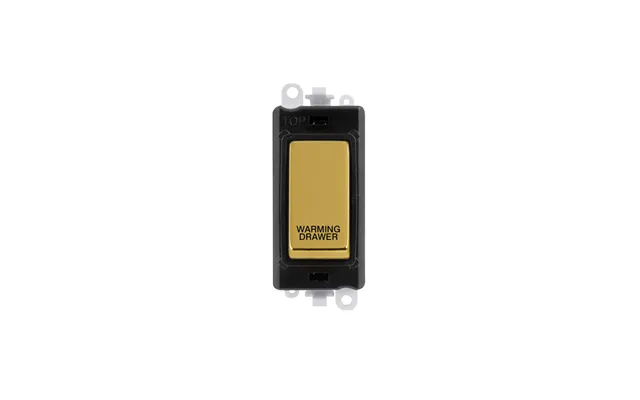 Click 20ax Polished Brass Dp Rocker Switch Module Warming Drawer Insert Black