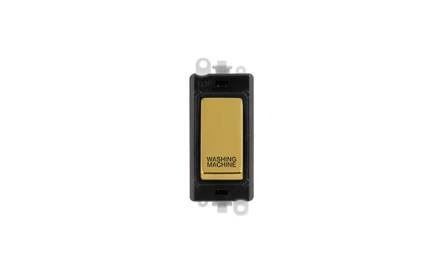 Click 20ax Polished Brass Dp Rocker Switch Module Washing Machine Insert Black