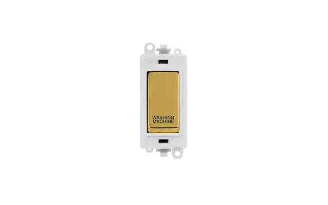 Click 20ax Polished Brass Dp Rocker Switch Module Washing Machine Insert Polar White