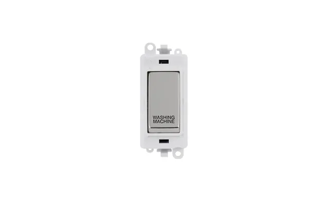 Click 20ax Polished Chrome Dp Rocker Switch Module Washing Machine Insert Polar White
