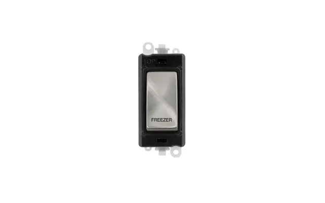 Click 20ax Satin Chrome Double Pole Rocker Switch Module Freezer Insert Black