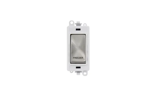 Click 20ax Satin Chrome Double Pole Rocker Switch Module Freezer Insert Polar White