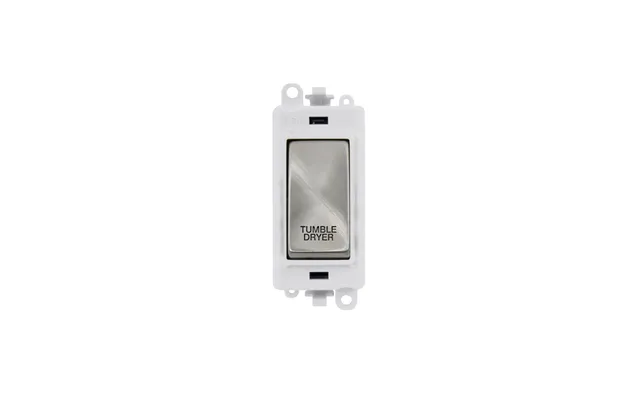Click 20ax Satin Chrome Dp Rocker Switch Module Tumble Dryer Insert Polar White