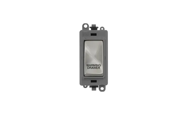 Click 20ax Satin Chrome Dp Rocker Switch Module Warming Drawer Insert Grey
