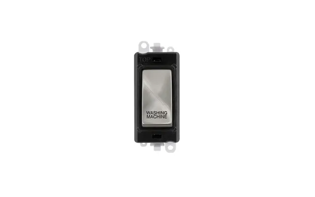 Click 20ax Satin Chrome Dp Rocker Switch Module Washing Machine Insert Black