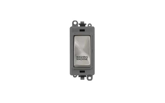 Click 20ax Satin Chrome Dp Rocker Switch Module Washing Machine Insert Grey