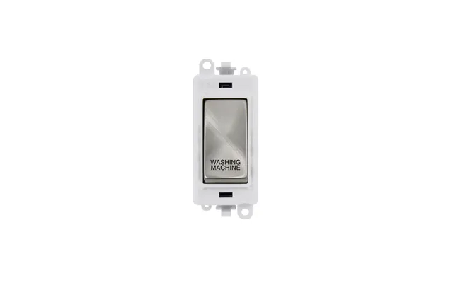 Click 20ax Satin Chrome Dp Rocker Switch Module Washing Machine Insert Polar White