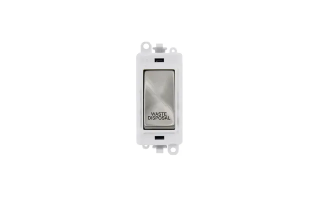 Click 20ax Satin Chrome Dp Rocker Switch Module Waste Disposal Insert Polar White