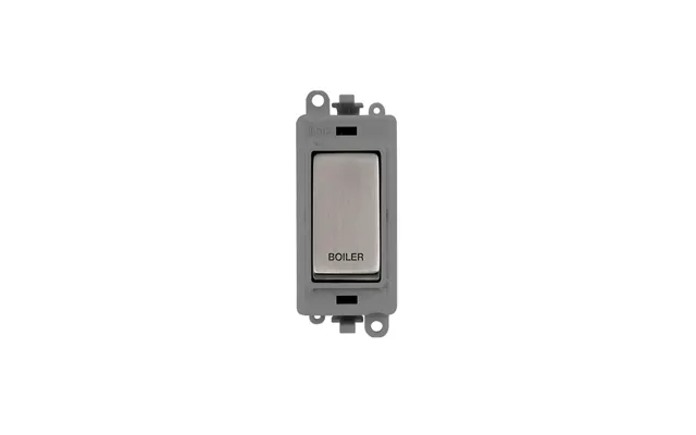 Click 20ax Stainless Steel Double Pole Rocker Switch Module Boiler Insert Grey