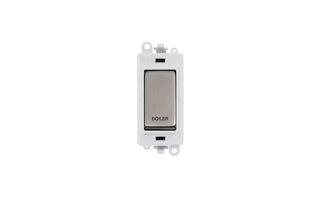 Click 20ax Stainless Steel Double Pole Rocker Switch Module Boiler Insert Polar White
