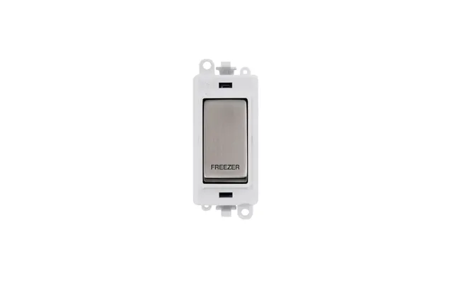Click 20ax Stainless Steel Double Pole Rocker Switch Module Freezer Insert Polar White