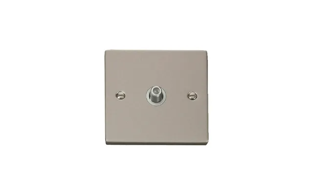 Click Deco 1 Gang Non-isolated Satellite Socket Outlet Pearl Nickel Insert White