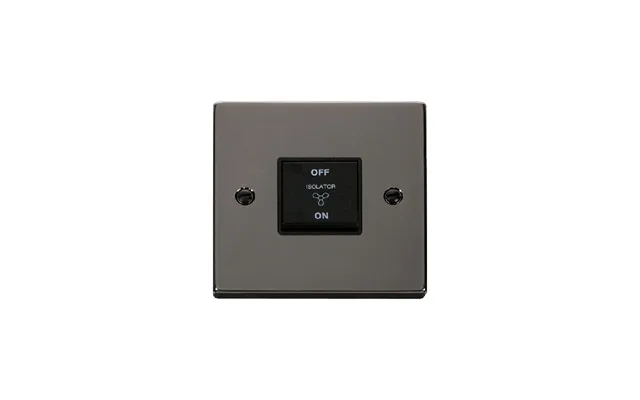 Click Deco 10a 1 Gang 3 Pole Fan Isolation Switch Black Nickel Insert Black