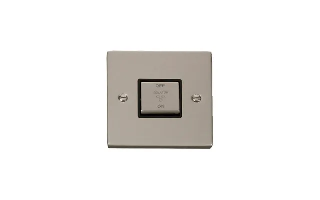 Click Deco 10a 1g 'ingot' 3p Fan Isolation Switch Pearl Nickel Insert Black