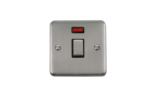 Click Deco Plus 1 Gang Dp Switch Stainless Steel Black Inserts Neon Light