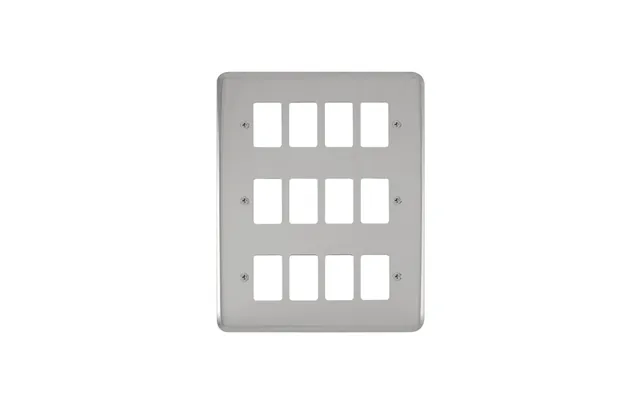 Click Deco Plus 12 Gang Gridpro Frontplate Polished Chrome
