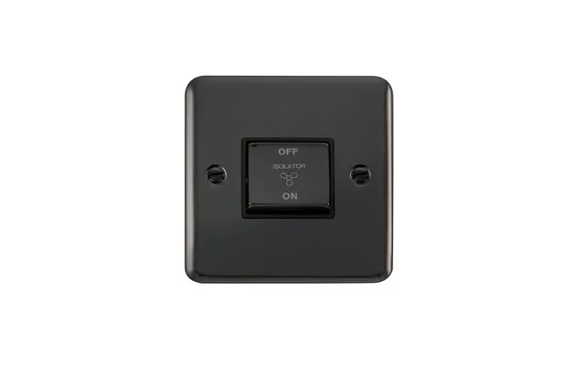 Click Deco Plus 3 Pole Fan Isolator Switch Black Nickel Black Inserts