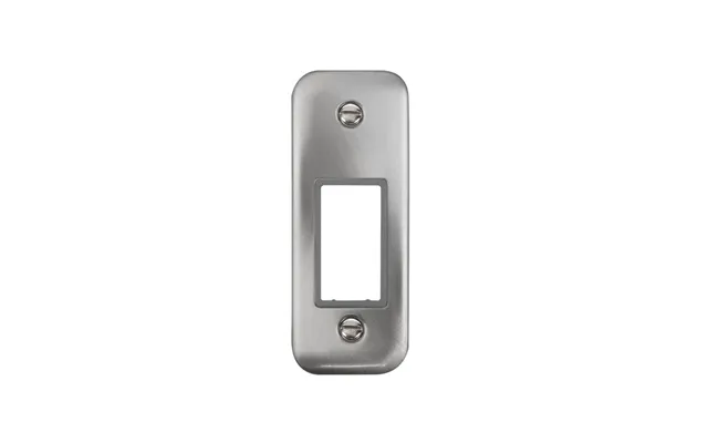 Click Deco Plus Minigrid 1 Aperture Architrave Face Plate Satin Chrome Grey Inserts