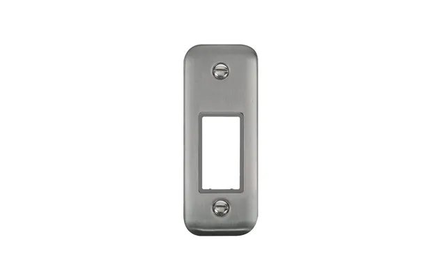 Click Deco Plus Minigrid 1 Aperture Architrave Face Plate Stainless Steel Grey Inserts
