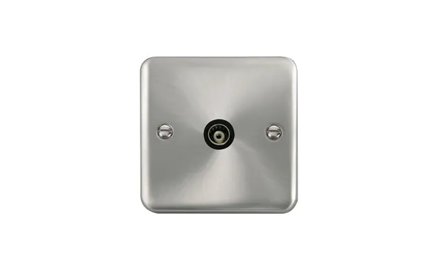 Click Deco Plus Single Isolated Coaxial Outlet Satin Chrome Black Inserts