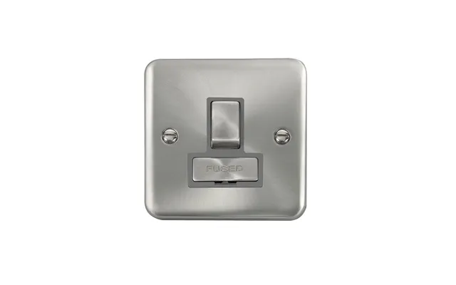 Click Deco Plus Switched Fused Spur Satin Chrome Grey Inserts