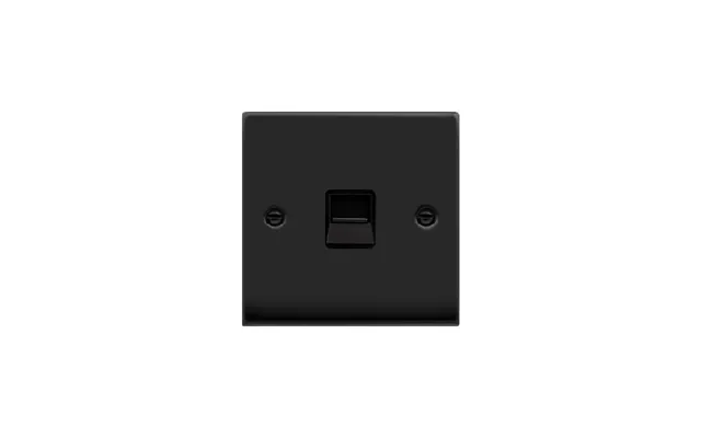 Click Deco Single Telephone Socket Outlet Secondary Matt Black Insert Black